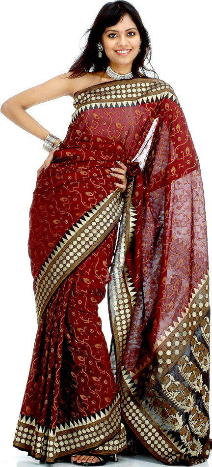 L'Inde et les Saris Maroon12