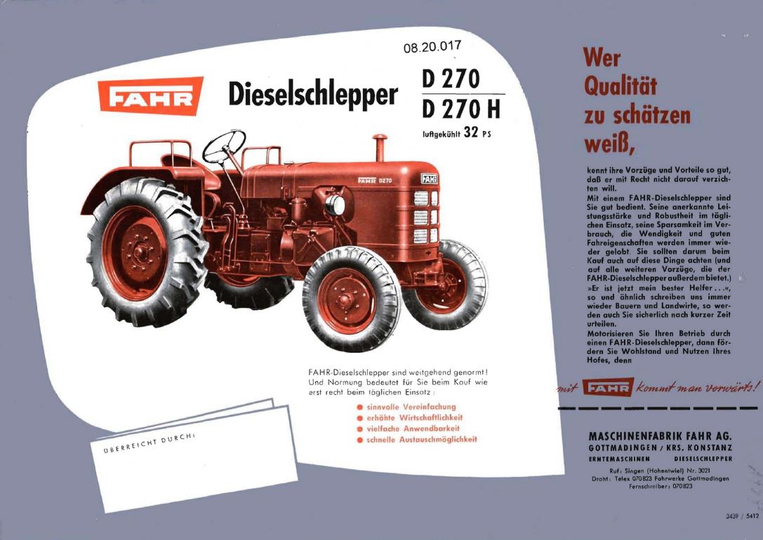 FAHR les tracteurs Captu856