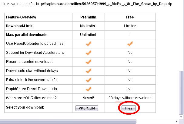 Como baixar coisas no RapidShare 112