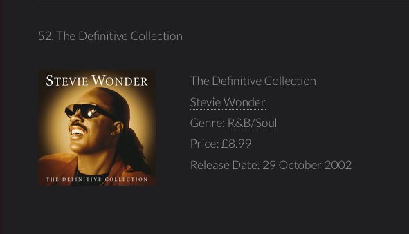 17/09/2015 Stevie Wonder - N1 in UK iTunes TOP100 Albums Sw310