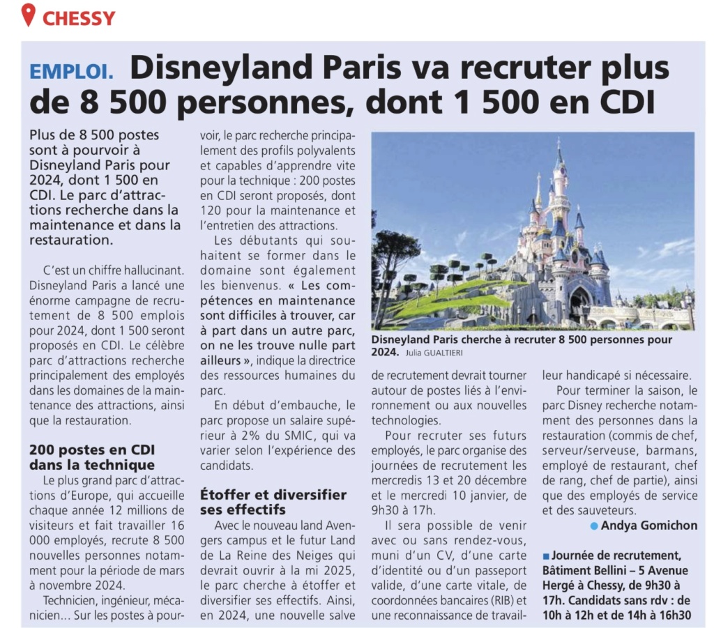 Disneyland Resort Paris recrute 8500 jobs, dont 1500 CDI. ( journal La Marne) Img_1611