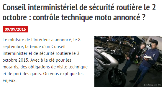 Conseil interministériel de sécurité routière le 2 octobre : contrôle technique moto annoncé ? Captur19