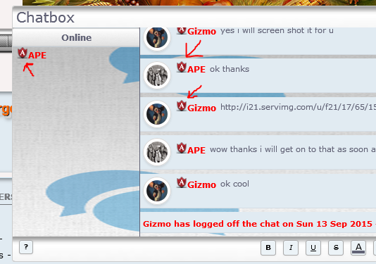 Chat room Rank Badge in IE Captur25