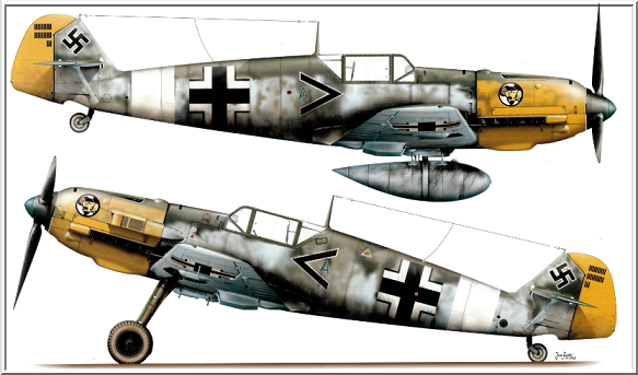 BF-109E7 TROP - Airfix 1/72  Profil10