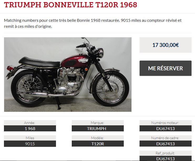 TRIUMPH BONNEVILLE T120R 1968 - Page 3 Annonc10