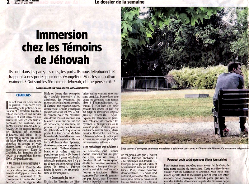 immersion chez les Témoins de Jéhovah. Articl10