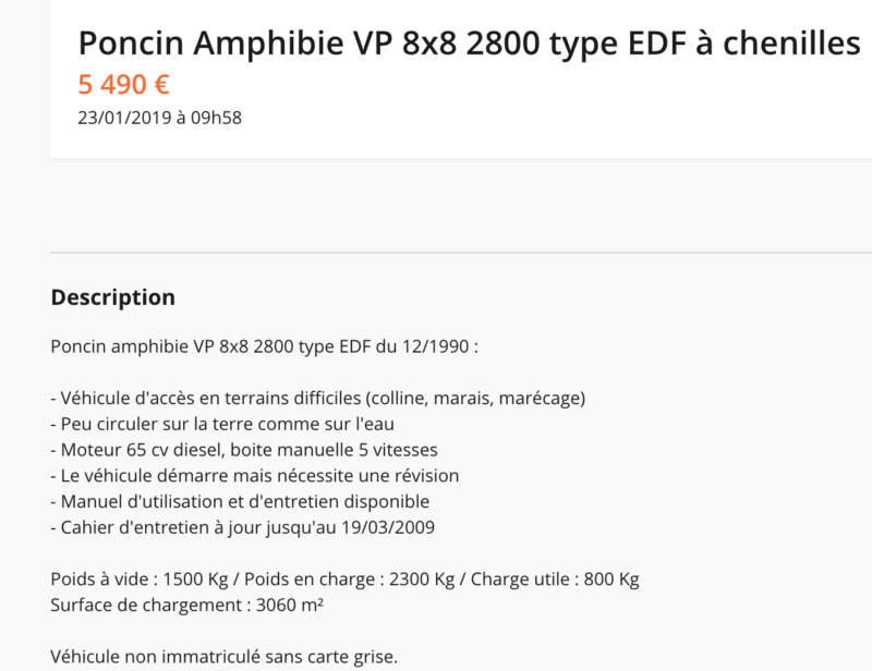 [LBC] Poncin Amphibie VP 8x8 2800 type EDF à chenilles Captur88