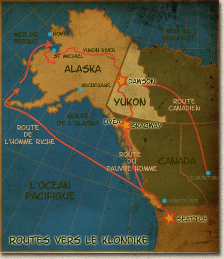 Dawson City, ville témoin de la ruée vers l'or du Klondike. Routes10