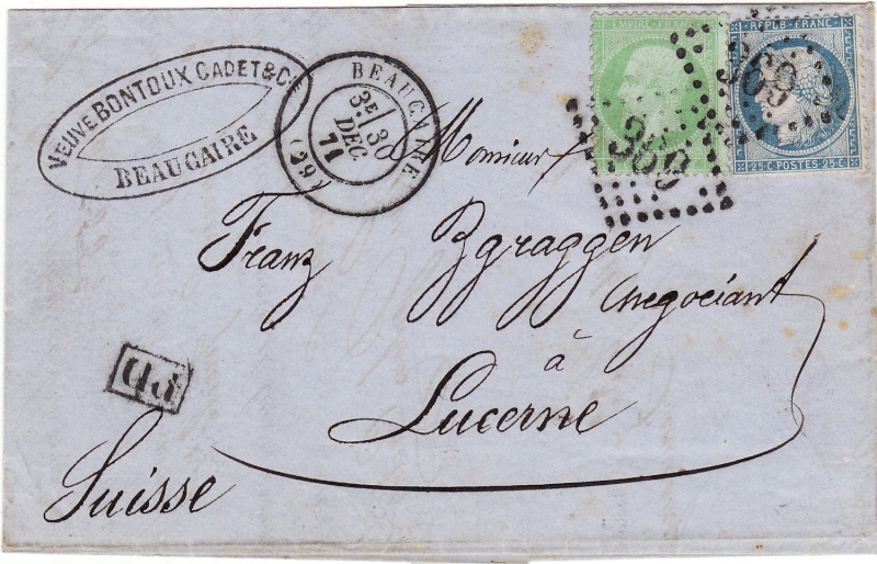 Marken - Frankreich - Poststücke mit Marken Type Napoleon Img_0010