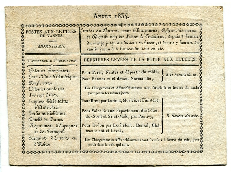La Poste aux Lettres de Vannes en 1834 Vannes11