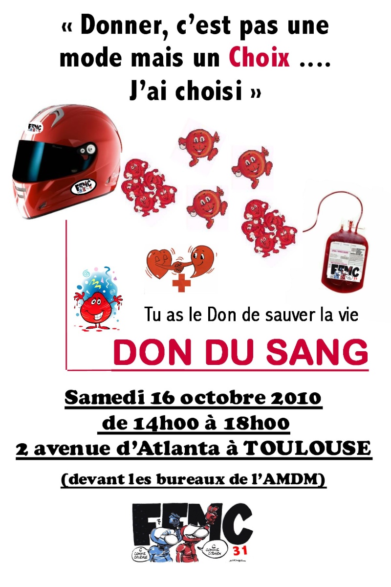 Don du sang le samedi 16 octobre avenue d'Atlanta Affich10