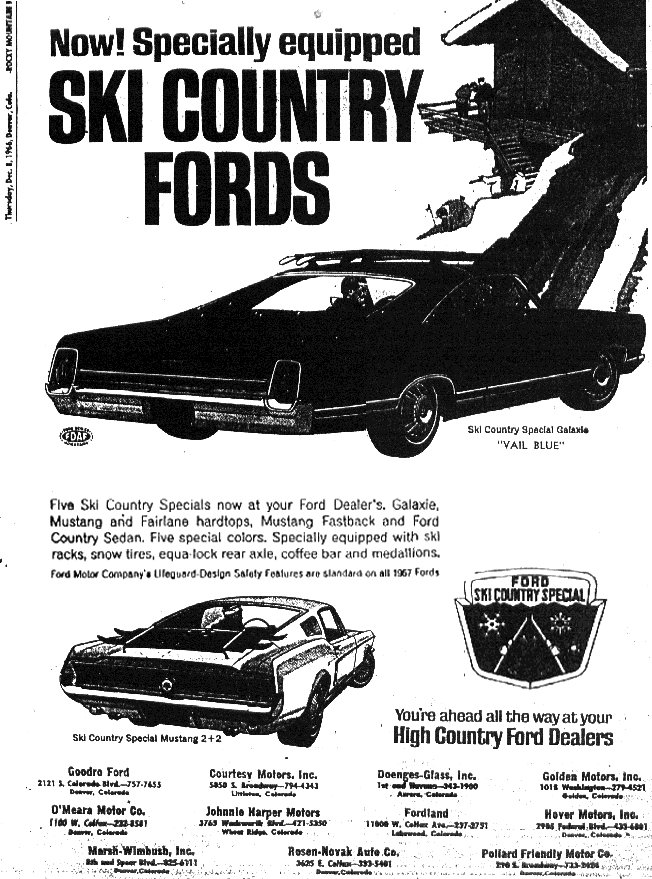 Ford et Mustang 1967 édition « Ski Country Special Skics11