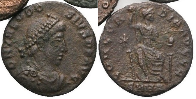 Nummus de Theodosius Ier (Concordia Avggg) - Atelier d'Heraclée - 1ère officine Romain35