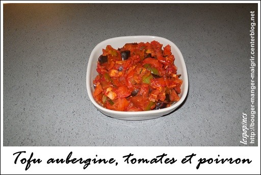 Recette de tofu aubergine, tomate et poivons Tofu_a10