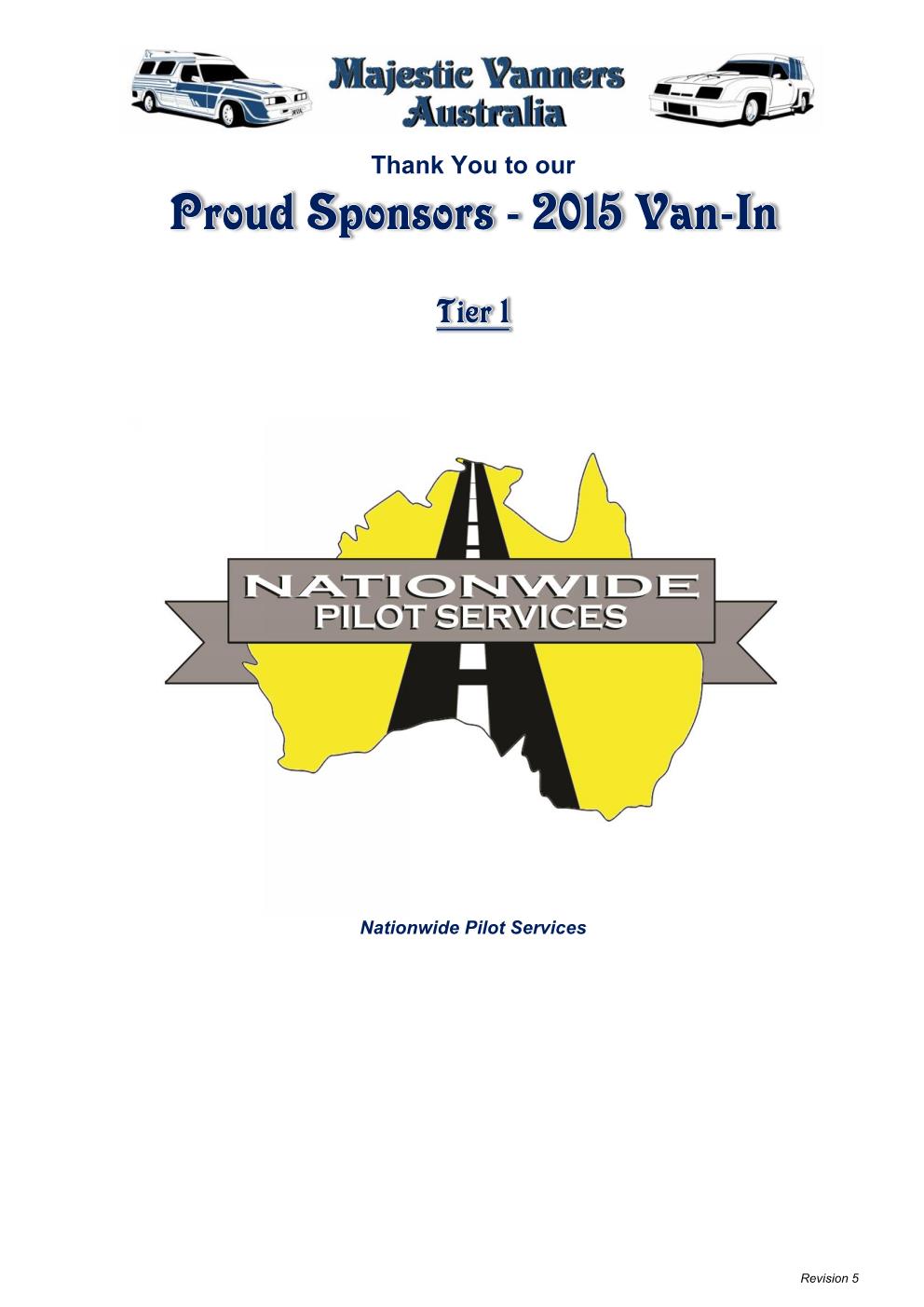 A HUGE THANK YOU to our very Generous 2015 Van-In Sponsors! 2015_v17
