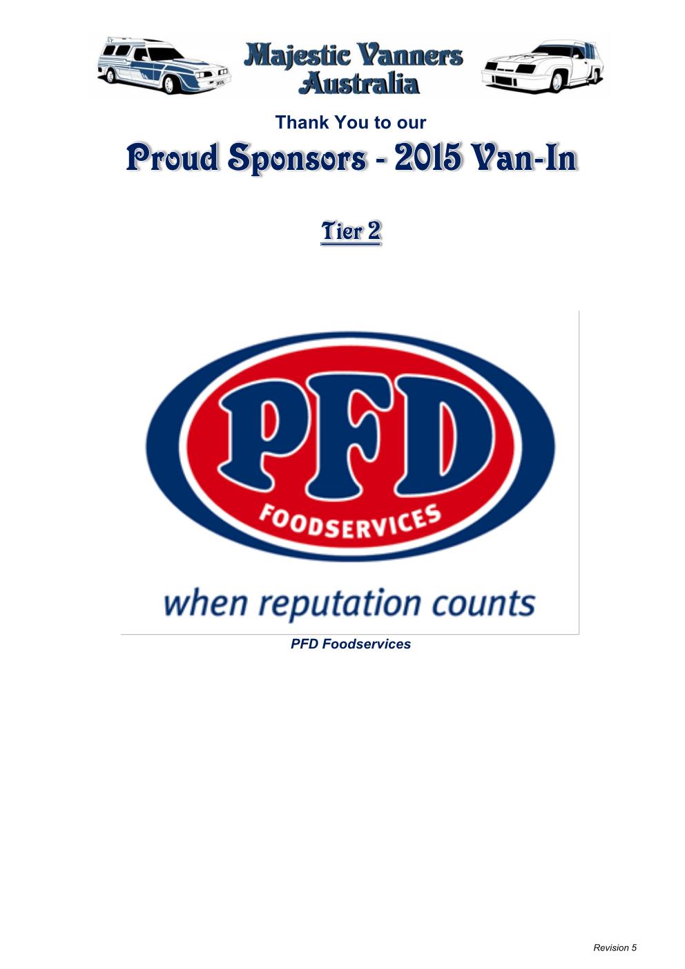 A HUGE THANK YOU to our very Generous 2015 Van-In Sponsors! 2015_v18