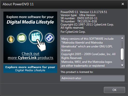 Cyberlink PowerDVD Ultra 11.0.1620.51 ML + Serial Df5c9210
