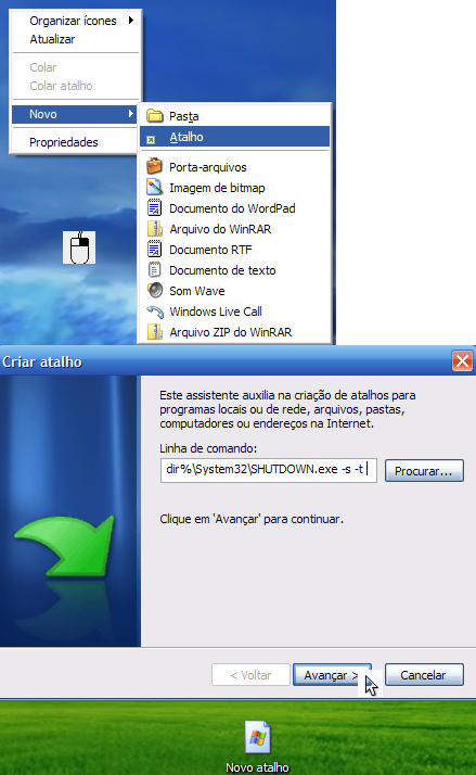 Criando Atalho para Desligar/Reiniciar o Windows XP Imagem12