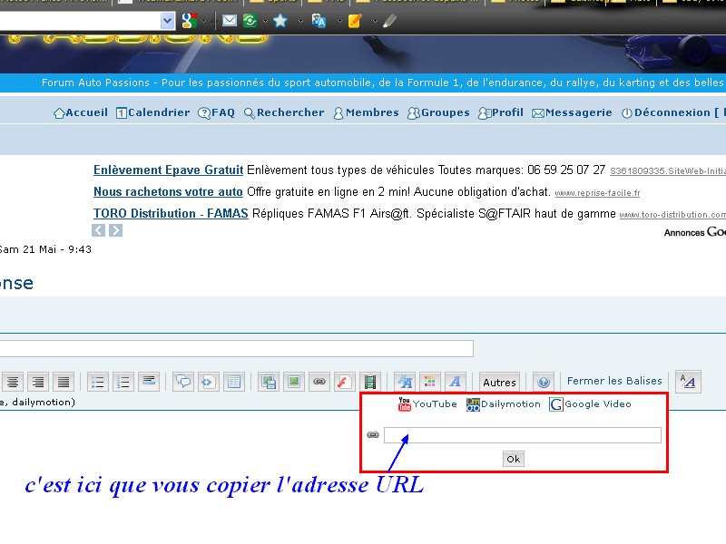 Pour poster une vidéo sur le forum... Fb31