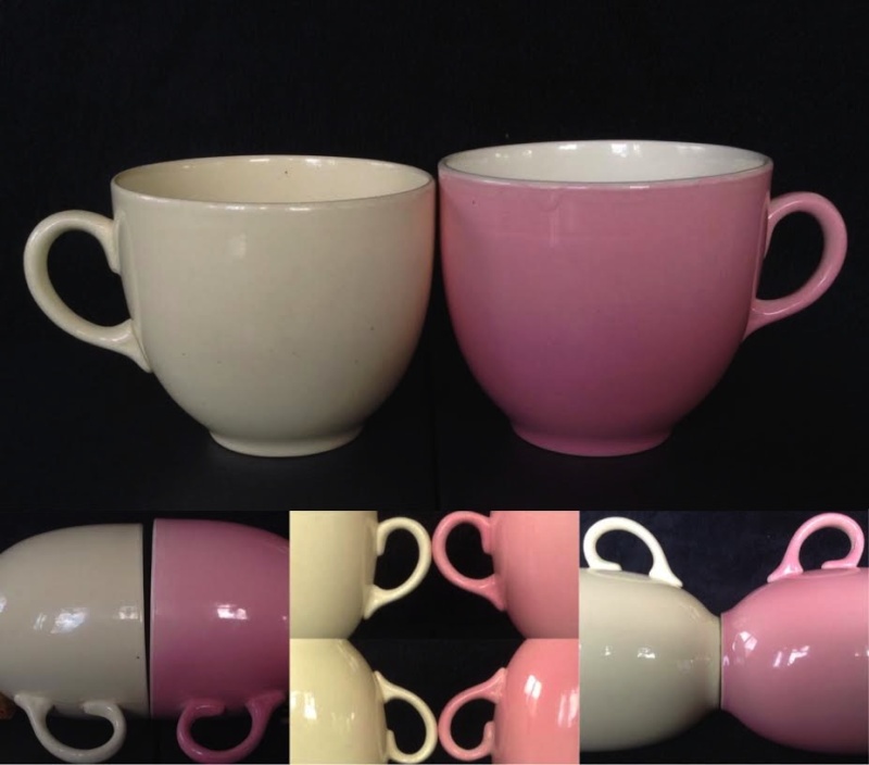 two 532 cups of different sizes, and 803 and 805 saucers 753s10