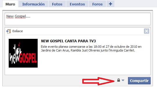 Forma parte de New Gospel en FACEBOOK Face310