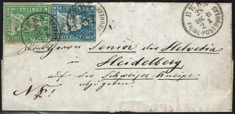 schweiz - Schweiz 1854-1863 "Strubel" Sitzende Helvetia Ungezähnt Ch_min10