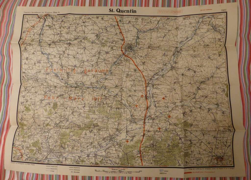 (K) Carte Allemande Front de l'Ouest Saint-Quentin 1917 - VENDU P1010018