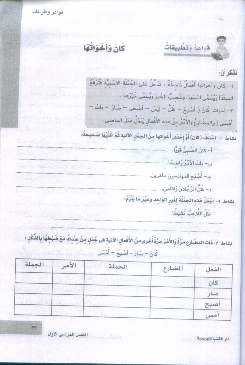 كان وأخواتها - الكتاب المدرسي Image121