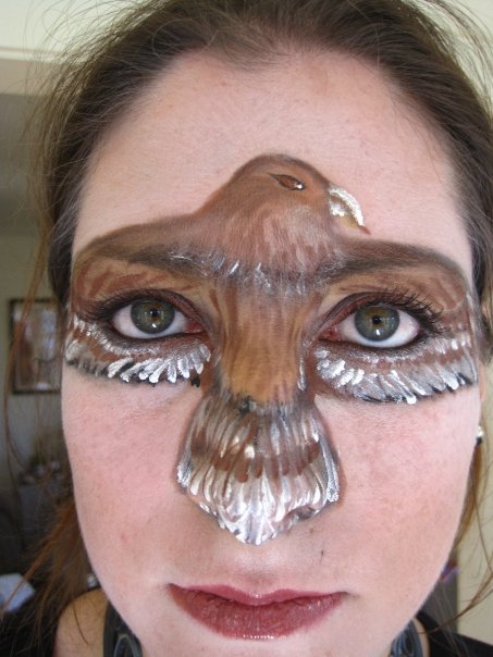 step by step bird mask with feather wings Audubo10