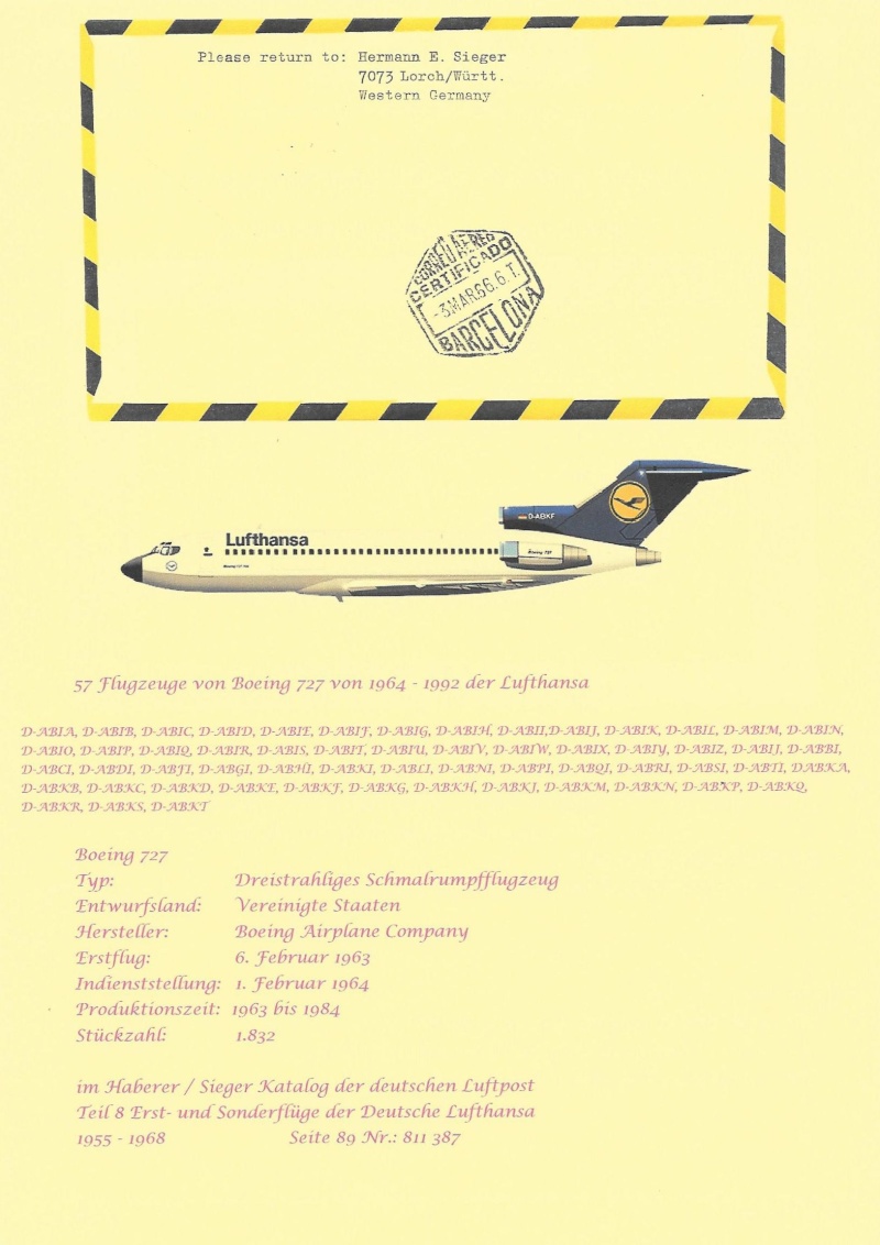 Lufthansa Erstflug und Sonderflüge 1966 Hsk_8111