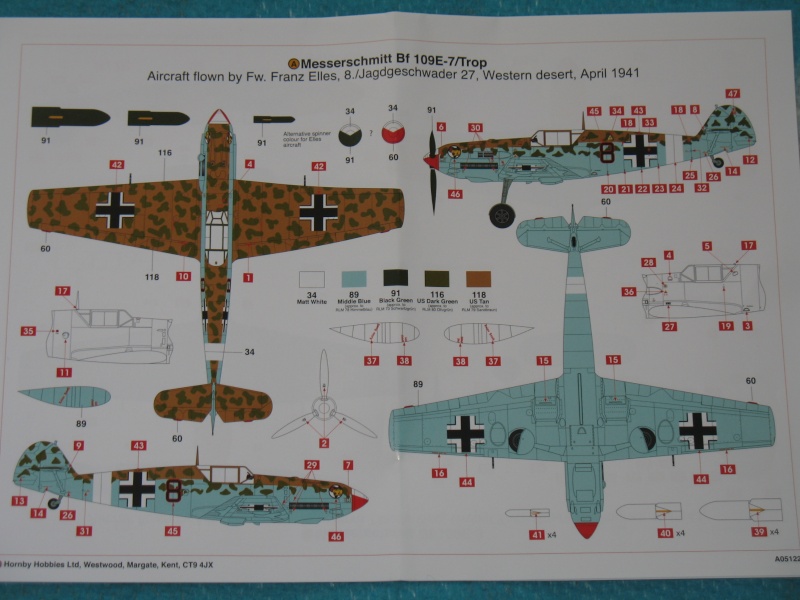 Messerschmitt BF 109 E-1/E-3/E-7 trop Airfix 1/48eme Img_6842