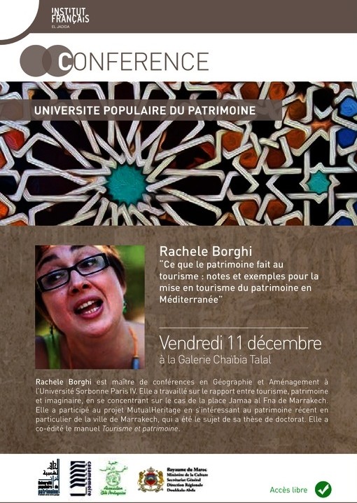 11/12 - Université Populaire du Patrimoine : "ce que le patrimoine fait au tourisme" par Rachele Borghi Progra22