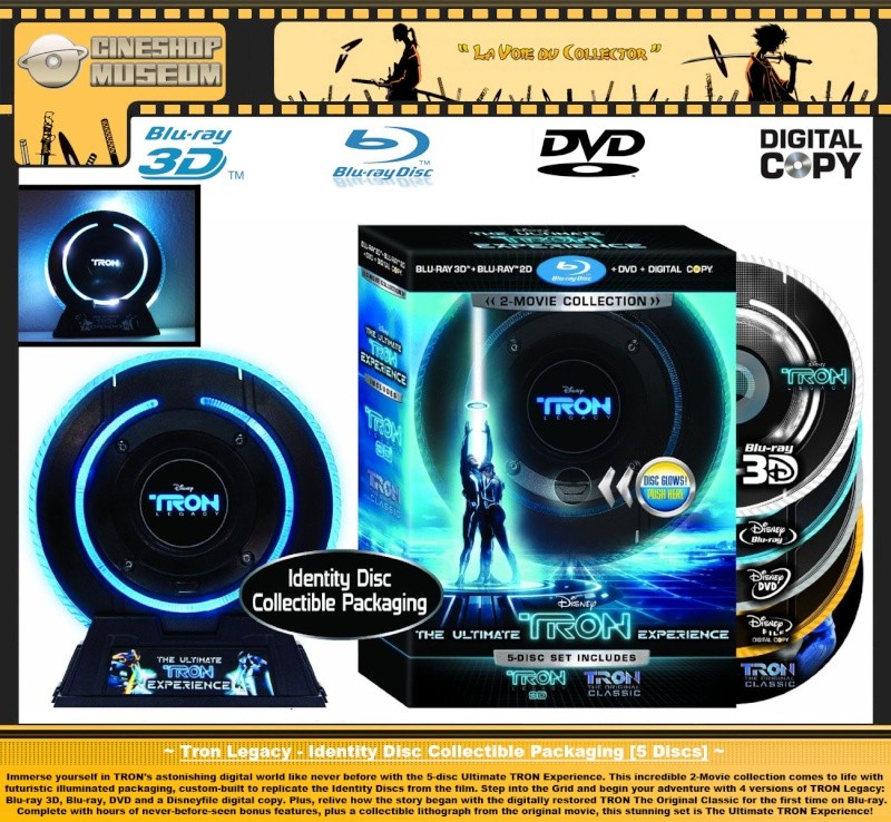 Tron Legacy - 5-Disc Identity Disc Collectible Packaging [Blu-Ray 3D + Blu-Ray + DVD + Digital Copy + Blu-Ray Tron the original ] Tronle10