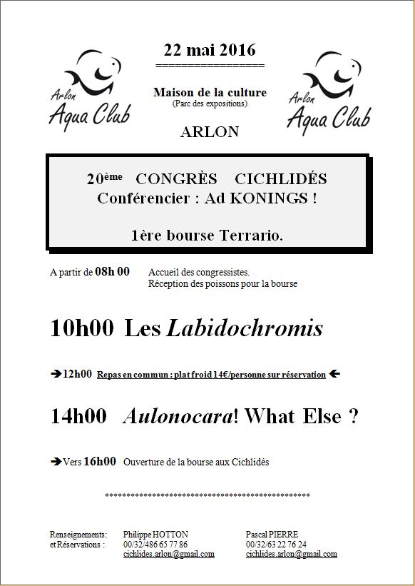 20eme congrès cichlidophile de l'aquaclub d'Arlon Affich10