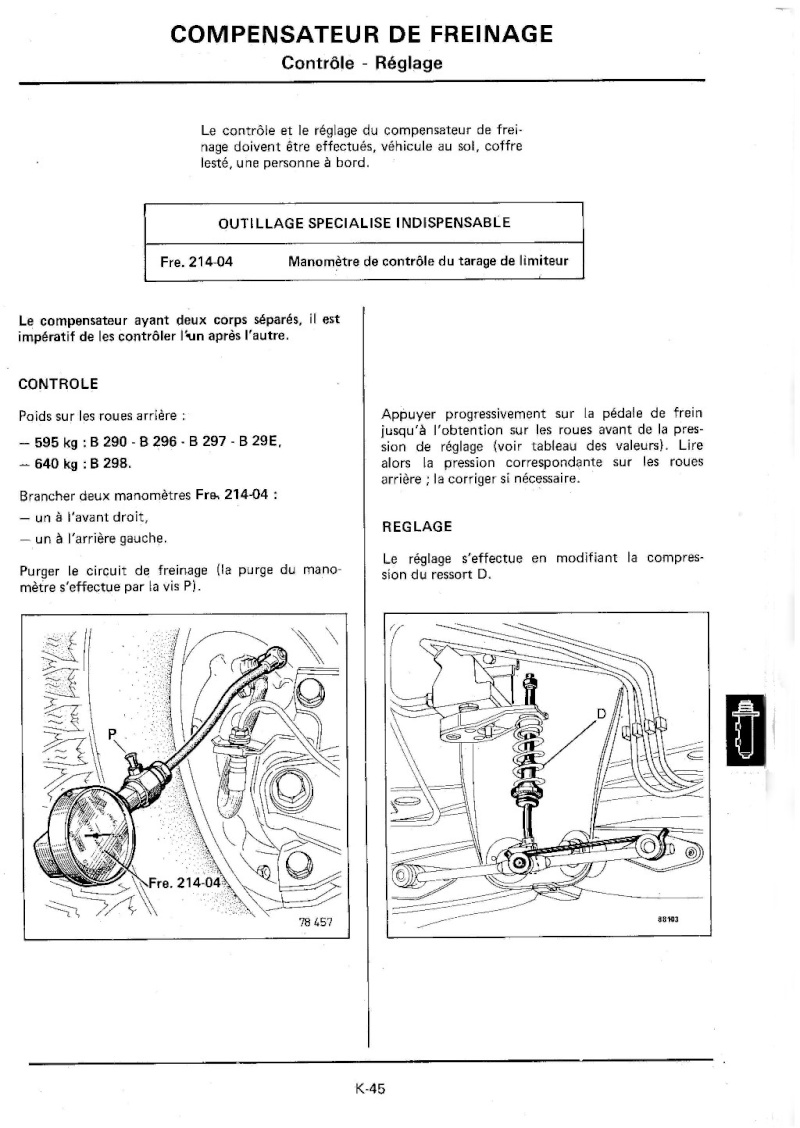 Contre visite à faire - Frein de service en déséquilibre 1010