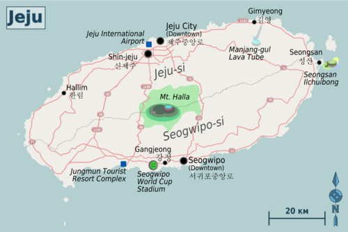 île de Jeju au sud de la Corée Carte_10