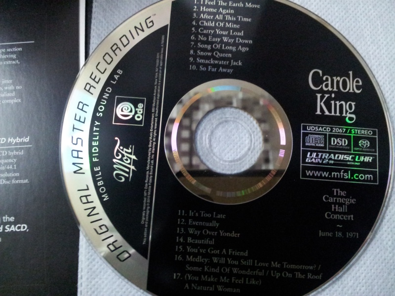 Carole King - The Carnegie Hall Concert - Mobile Fidelity Sound Lab UHR SA Hybrid CD - Sold Carole13