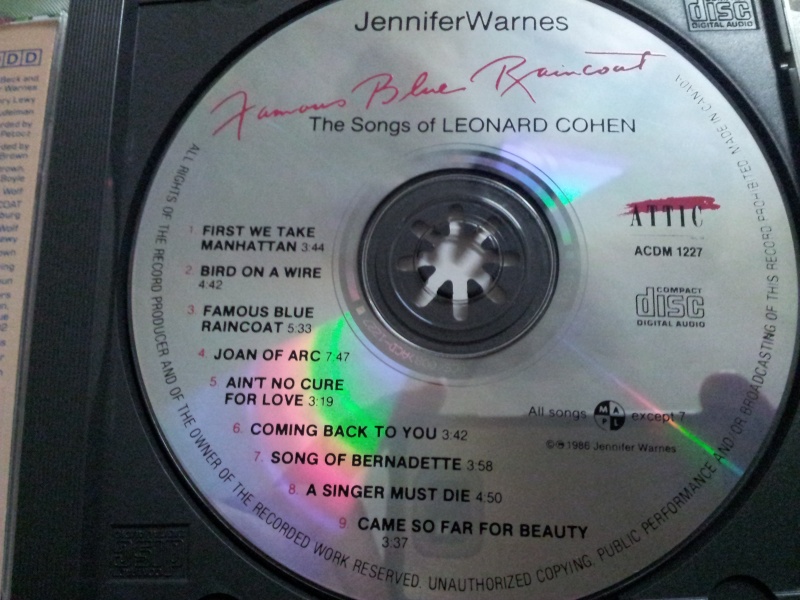 Jennifer Warnes - Famous Blue Raincoat - Attic Records – 1st Canadian Pressing CD - SOLD Fbrc210