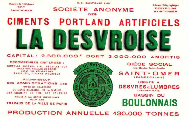 Dept:62 Pas de Calais Desvres Ciment société anonyme Delbende et Cie 1886-1901 Ciment11