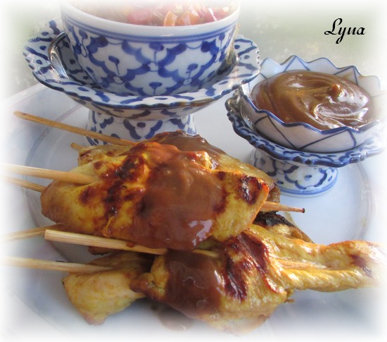 Brochettes satay, sauce aux arachides Satay310