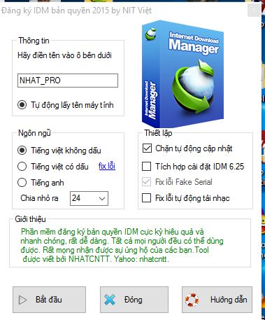 [HACK-PHẦN MỀM]  CRACK IDM 6.25 SIÊU NHANH CHỈ VỚI 1 CÚ CLICK CHUÔT BY NHATCNTT 1e10