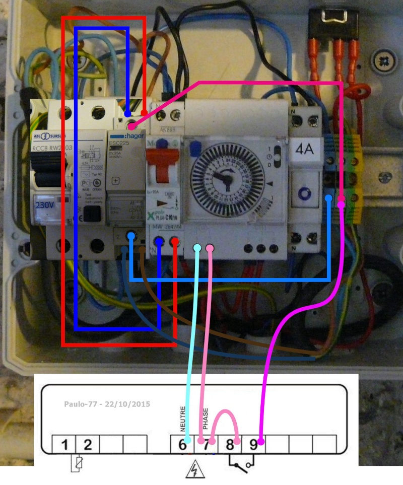 SCHEMA ELECTRIQUE BRANCHEMENT GEL'ELEC  P-105010