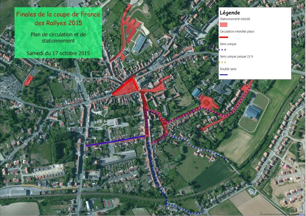 Plans de circulation et de stationnement par journée pendant la période de la coupe de France des rallyes 17_oct10