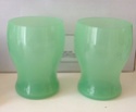 Pair of green glass beakers Image35