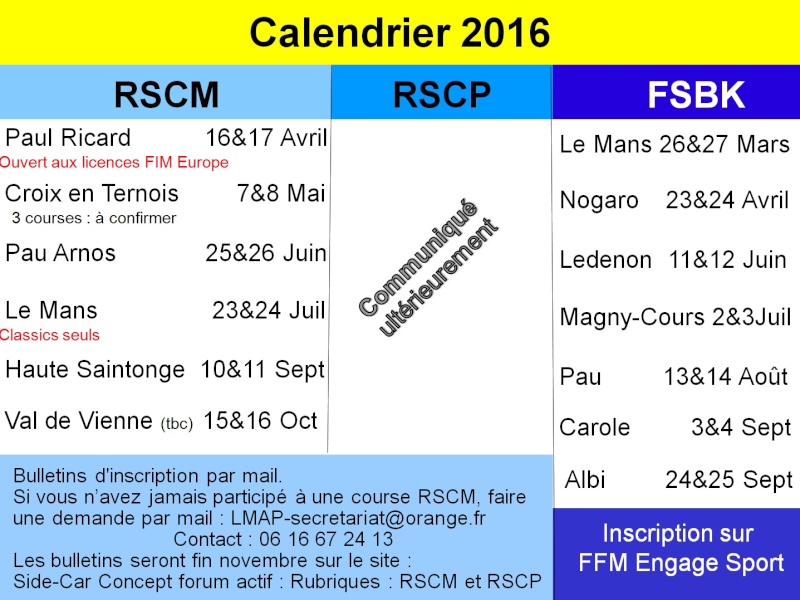 La saison 2016 arrive et nous finalisons le programme course Ch_20116