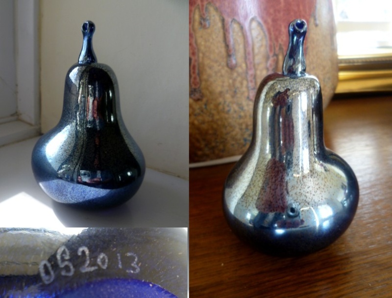 2013 Signed glass pear Apear110