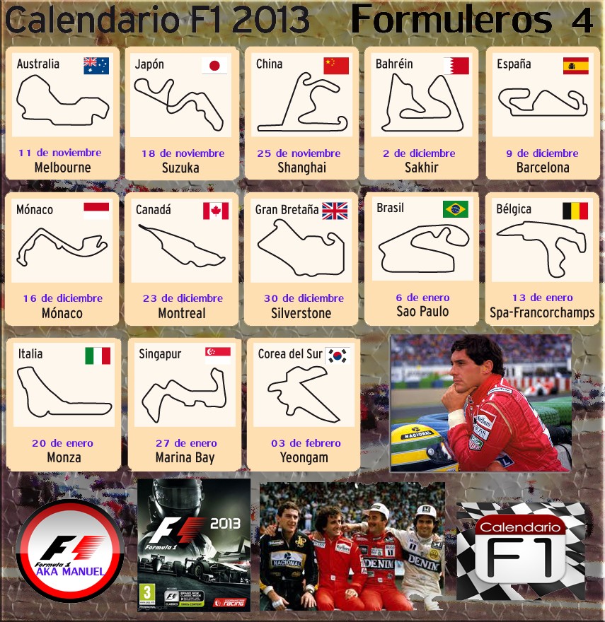 F1 2013 / CAMPEONATO FORMULEROS 4 / CALENDARIO FORMULEROS 4 Calend25