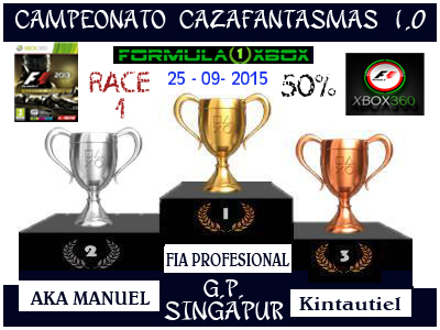 F1 2013 / CTO. CAZAFANTASMAS 1.0 / RESULTADOS Y PODIUM / G.P. DE SINGAPUR / VIERNES 25 - 09 -2015 / 22:30 HORAS Podium18
