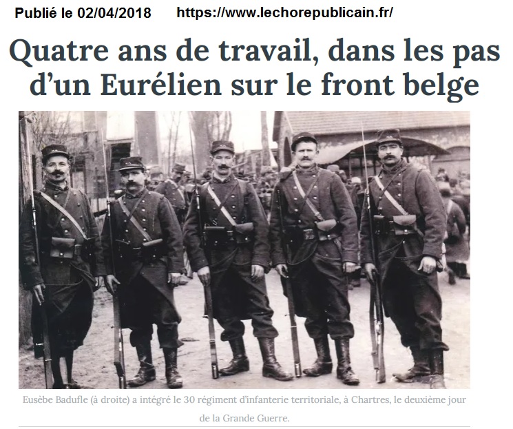 Dans les pas d'un Eurélien sur le front belge (écho républicain) Echo110