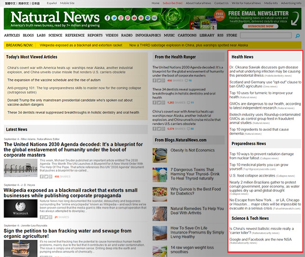 NATURAL NEWS NOW POSTING REAL-TIME NEWS STORIES THROUGHOUT THE DAY AS NETWORK EXPANDS WITH CLUSTER OF NEW SITES Natura11